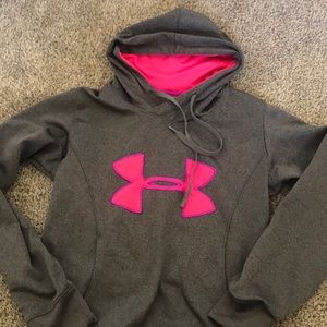 Grey and pink under armour sweater